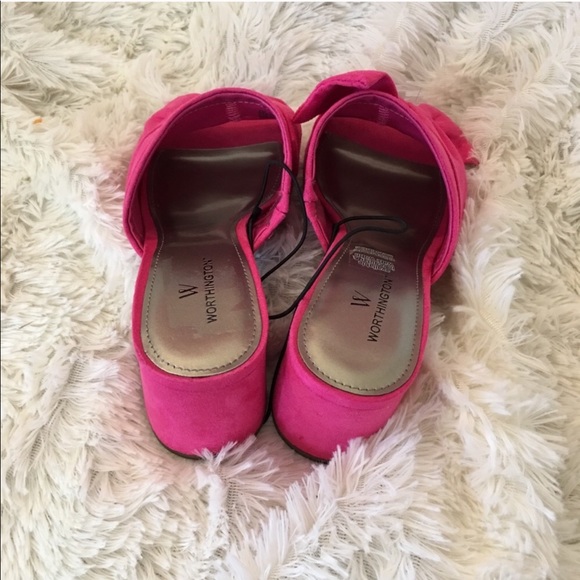🆕{worthington} Pink Bow Heeled Mules - Picture 6 of 7